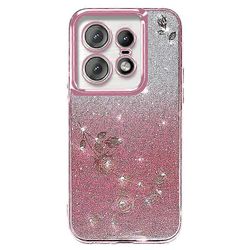 Motorola Edge 50 Pro 5G -kotelolle TPU-puhelimen kansi kiiltävä glitter strassi Ruusu kullan