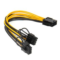 8PIN naaras - 8PIN uros (6pin+2pin) näytönohjaimen virtalähteen kaapeli