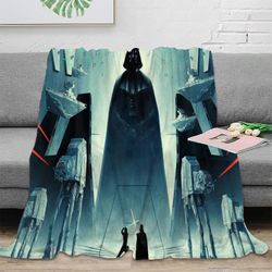 Syksyn ja talven heittohuopa Star Wars flanellihuopa sohvalle vuodesohva ulkoilu, pehmeä pörröinen kodikas mikrokuitufleecehuopa 150x200cm 80x60in
