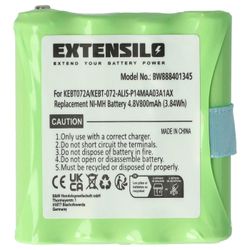 EXTENSILO-akku, yhteensopiva Motorola TLKR T4, T5, T50, T6, T3, T80, T60, T61, T7, T8 -radio- ja radiopuhelinten kanssa (800 mAh, 4,8 V, NiMH) ilma...