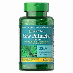Puritan's Pride Saw Palmetto standardoitu uute, 320 mg, 60 pehmeää geeliä (pakkaus 1)