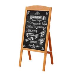 Liitutaulu A lauta magneettinen kehys liitutaulu sandwich lauta jalkakäytävä kyltti Puinen 42.5x90cm