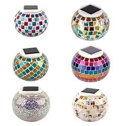 Uusi aurinkoenergialla toimiva mosaiikki lasi pallo puutarhavalot väri vaihtavat piha parveke lamput