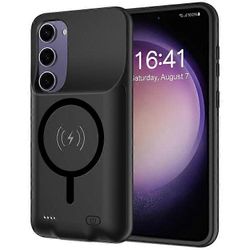 Yhteensopiva Samsung Galaxy S23+ -puhelimen laajennetun akun TPU+ABS 10000mAh latauskotelon kanssa, joka on yhteensopiva MagSafen kanssa Monivärinen
