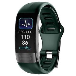 EKG + ppg älykäs rannekkeen kuntomittari naisille Miesten kalori verenpaine vedenpitävä urheilu Smartband Health Smartwatch Vihreä