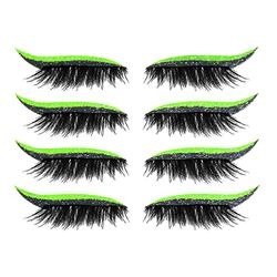 8 par Eyeliner falske vipper Sticker Glitter øjenskygge Makeup Tool fluorescerende 4Pairs