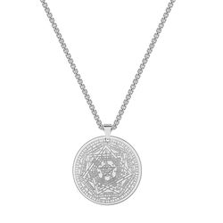 Seglet til de syv erkeenglene Amulett anheng halskjeder Menn Kvinner Pentagram The Sigil Of Ameth Talisman Halskjede Gift sølv