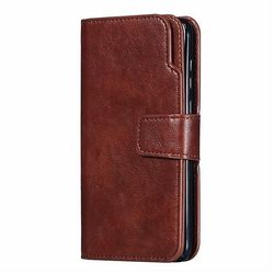 AIR Multi-Pocket læder shell sag til Samsung Galaxy A20E - Brown