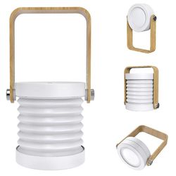 Sisäänvedettävä LED-kosketuslamppu taitettava teleskooppinen yövalo lyhty pöytävalaisin Valkoinen