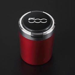 Tuhkakupit Uusi kannettava auton savuke tuhkakuppi kannella logolla Fiat Abarth 500 -muotoilutarvikkeille Punainen-musta kansi