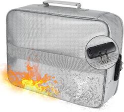 Barsinfi Brandsikker fil opbevaringspose med lås, vandtæt lynlås, brandsikker sikker