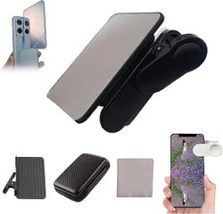 Smartphone Kamera Speil Refleksjon Clip Kit, Mobiltelefon Refleksjon Kameraklipp Selfie Reflektor, Mobiltelefon Skyting Rekvisita Svart