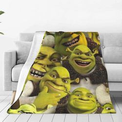 Shrek fleece huopa Super pehmeät lämpimät peitot, muhkea kodikas sumea peitto, sohvasohvalle vuodesohva matka leirintä 40 quot-SYS5885 76x102cm 40...