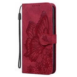 Gangxun Sag til Iphone 12 Mini Retro Flip Wallet prægning Butterfly Cover - Rød