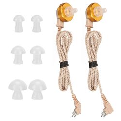 2 Aseta BTE-ääniapu 3-nastainen kaapelijohto selkeämpi lähetys äänenvahvistimen vastaanottimen johto korvatulpilla kellertävän vaaleanpunainen