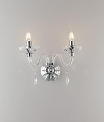 Fan Europe Lighting Fan Europa RIFLESSO Twin 2 Light Candle Wall Light Chrome, Crystal 40x35x18cm