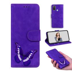 Etui til Oppo A53/ A33 2020 Butterfly Cover Premium Læder Magnetisk- Pink Lilla
