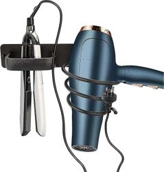 Hiustenkuivaajan pidike musta alumiini seinälle asennettava hiustenkuivaajan pidike A