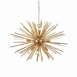 Endon Collection Lighting Orta 9 Lys sfærisk vedhæng Satin børstet guldplade, G9
