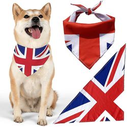 Hund Bandana British Union Jack Flag Pet Bibs Hund tørklæde Tørklæde Vaskbare Bandanas til små mellemstore store hunde Hvalp Kat Kæledyr