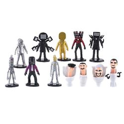 Skibidi Battle Action Figures Set, Kauhu Cartoon Movie Hahmo Toimintahahmo 4th generation 12 pi