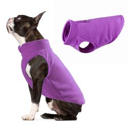 Pet Hund Sweater Blød Vinter Varm Jumper Jakke Puppy Cat Fleece Tøj Suit Lilla M