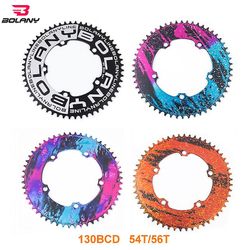 130 Bcd Bmx Folding Cykel Kædehjul Plade Ultralet smal bredde Anti-hængende kæderinge Plating 54t 56t aluminiumslegering Sort - 56T