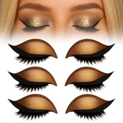 Ripsetarrat Säädettävä Nopea silmämeikki Luomiväriyhdistelmä Uudelleenkäytettävät tekoripset aloittelijalle Kultaa