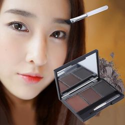 3-farve øjenbryn Pulver Palette Makeup skygge med brush spejlkasse øjenbryn