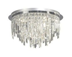 Inspired Lighting Maddison Flush Loft Runde 6 Lys poleret Krom, Crystal