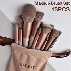 13stk Foundation Powder Øjenbryn Makeup Børste Sæt Øjenskygge Blanding Rødme Dobbelt Hovedbørste Kismis Beauty Make Up Kit Værktøj