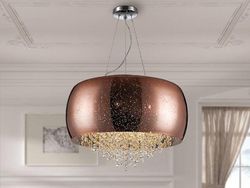 Schuller Lighting Caelum 6 Lys Krystal Cylindrisk Loft Vedhæng Kobber, G9