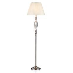 Dar Lighting Siam gulvlampe komplet med rund konisk skærm satin krom