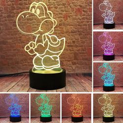 Peli Super Yoshi 16 värinvaihtolamppu 3D-hahmo värikäs yövalo luova ammattilainen älykäs kaukosäädin pöytä yöpöytä makuuhuoneen sisustus lapset pojat