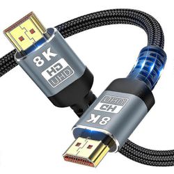 Nopea 8K HDMI-yhteensopiva kaapeli 2.1 48Gbps - 4K@120Hz, 8K@60Hz - Korkealaatuinen, punottu johto 5m