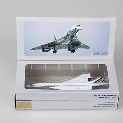 1/400 Concorde Air France lentokone malli 1976-2003 Matkustajakoneseos Painevalettu lentokonemalli Lasten syntymäpäivä Lahjalelut kokoelma Pyörillä