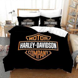 Hd02 3D-tulostettu Harley-Davidson Cycles pussilakana peitto peitto tyynyliina 2/3kpl vuodevaatteet AU KING 220x240cm