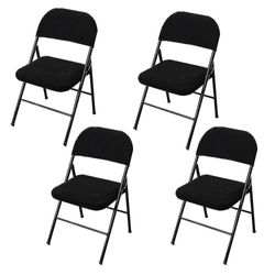 4 stk sammenleggbar stol delt setetrekk for festbryllupshjem svart
