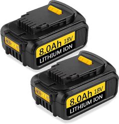 Yhteensopiva 2Pack 8.0AH 20V / 18V DCB184 vaihto Dewalt-akulle + 4A laturi, joka on yhteensopiva Dewalt-akun ja laturin kanssa DCB180 DCB181 DCB-18...