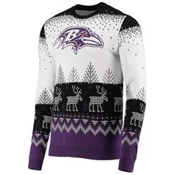 Nfl Ful Tröja Xmas Stickad Tröja Baltimore Ravens Vit L