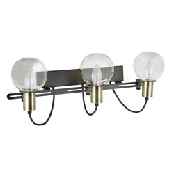 Italux Lighting Moderne væglampe antik bronze, sort 3 lys med glasskygge, E14