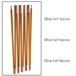 1stk 8,5mm diameter Udendørs campingudstyr 3,6m 4,05m 4,42m Højstyrke aluminium teltstang 1 stk 442CM