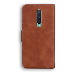 Etui til Oneplus 8 Pro Butterfly Cover Premium Læder Magnetisk- Pink Brown