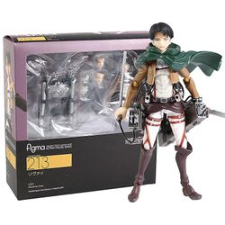 Visgaler Angreb på Titan Eren Jager Mikasa Levi Ackerman Armin Arlert Hanji Zoe Sasha Braus Pvc Figurer Legetøj 6stk/sæt Figma 213 boks