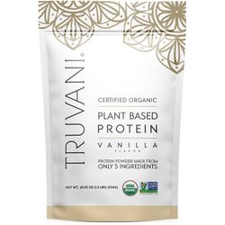 Truvani växtbaserat USDA-certifierat ekologiskt proteinpulver, vanilj, 20.9oz (1pk, 20 portioner)