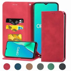Gangxun Sag For Oppo F15 Magnetisk Lukning Læder Tegnebog Cover Housse Etui Shockproof - Rød