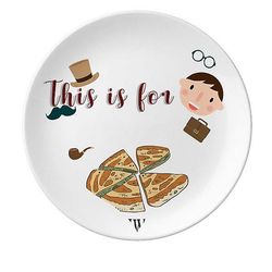Mad Pizza Taiwan Travel Far Dessert Plate Dekorative Porcelæn 8 tommer Dinner Home