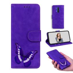 Etui til Oneplus 8 Butterfly Cover Premium Læder Magnetisk- Pink Lilla