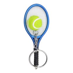 Realistisk Nøkkelring Praktisk Metall Tredimensjonal Tennis Racket Nøkkelarrangør For Gaver Blå