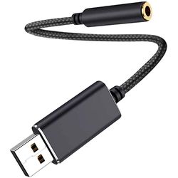 Besser Usb-lydadapter til 3,5 mm lydstik tilslutning Ekstern lydkort Lydforbindelse Hovedtelefon-pc